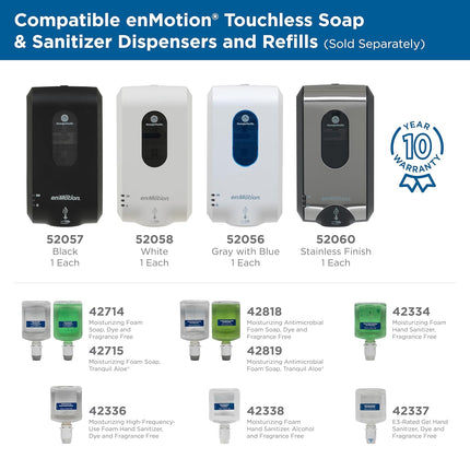 ENMOTION® GEN2 MOISTURIZING FOAM SOAP DISPENSER REFILLS BY GP PRO (GEORGIA-PACIFIC), DYE AND FRAGRANCE FREE, 2 BOTTLES PER CASE