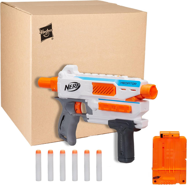 Nerf Modulus Mediator Blaster -- Fires 6 Darts in a Row, Pump Action, Slam Fire, Includes 6-Dart Clip and 6 Official Nerf Elite Darts (Amazon Exclusive)