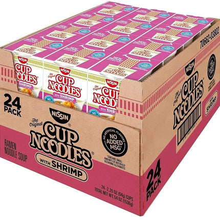 Nissin Cup Noodles with Shrimp, 2.25 Oz., 24/Box (03802)