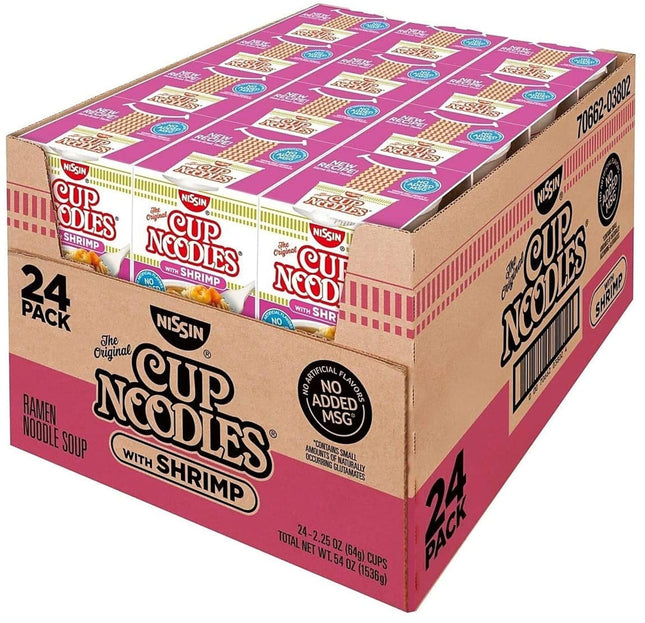 Nissin Cup Noodles with Shrimp, 2.25 Oz., 24/Box (03802)