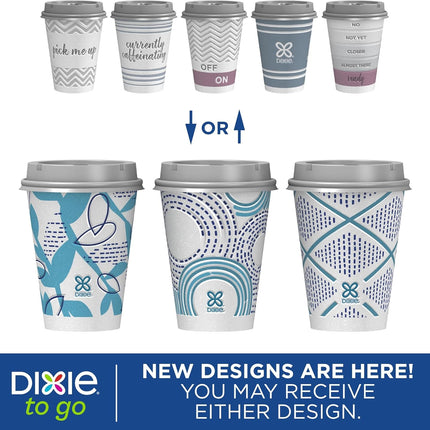 Dixie To Go Paper Coffee Cups With Lids, 12 oz, 156 ct, Disposable Insulated Paper Cups for On-The-Go Hot or Cold Beverages
