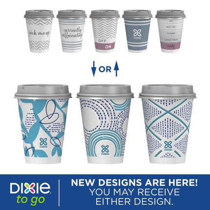 Dixie To Go Paper Coffee Cups, 12 oz, 132 ct, Disposable Insulated Paper Cups for On-The-Go Hot or Cold Beverages
