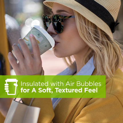 Dixie PerfecTouch (5342DX94) 12 oz Insulated Paper Hot Coffee Cups, Limited Edition Holiday Cups in Winter Fun Designs, 500 Count (20 Packs of 25 Cups)