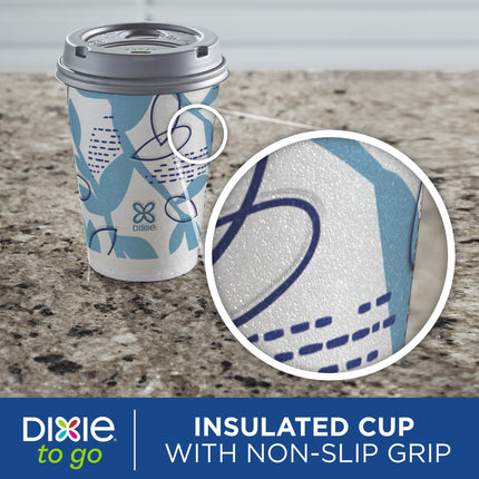 Dixie To Go Paper Coffee Cups, 12 oz, 132 ct, Disposable Insulated Paper Cups for On-The-Go Hot or Cold Beverages