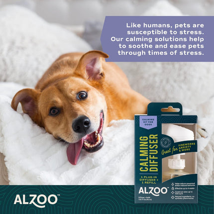 ALZOO Calming Chews, Gentle Puppy Shampoo, Indoor Training Spray and Calming Diffuser Kit Bundle for Dogs