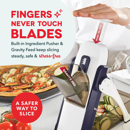 DASH Safe Slice® Mandoline Slicer, Julienne + Dicer for Vegetables, Meal Prep & More with 30+ Presets & Thickness Adjuster - Grey