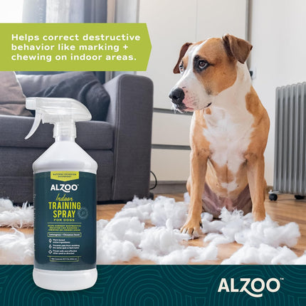 ALZOO Calming Chews, Gentle Puppy Shampoo, Indoor Training Spray and Calming Diffuser Kit Bundle for Dogs