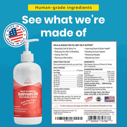 Paramount Pet Health Premium Joint & Coat Care Bundle for Large Dogs: Concentrated Glucosamine + Wild Alaskan Salmon Oil