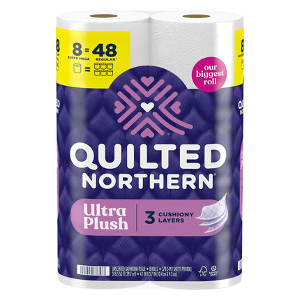 Quilted Northern Ultra Plush Toilet Paper, 18 Mega Rolls = 72 Regular Rolls, 3X Thicker*, 3 Ply Soft Toilet Tissue