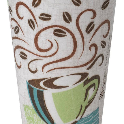 Dixie 5356DX Hot Cups Paper 16oz Coffee Dreams Design 500/Carton (DXE5356DX)