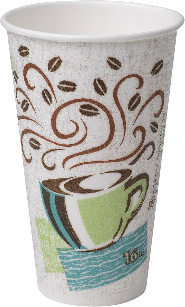 Dixie 5356DX Hot Cups Paper 16oz Coffee Dreams Design 500/Carton (DXE5356DX)