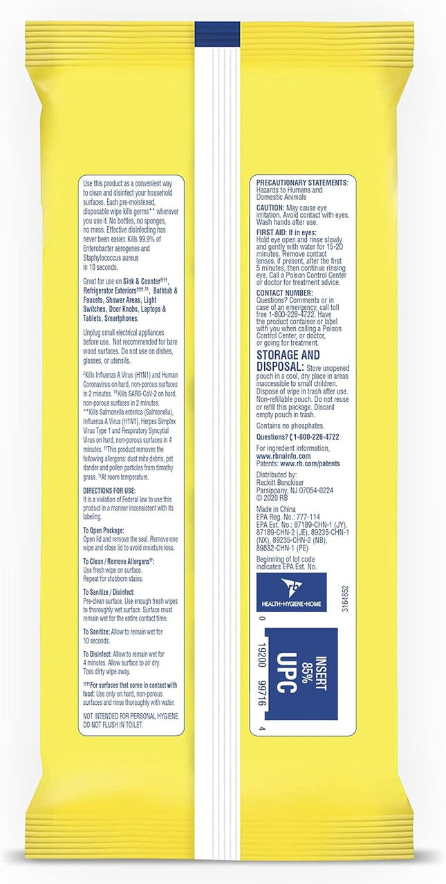 Lysol Disinfecting Handi-Pack Wipes, Lemon and Lime Blossom, 480 Count