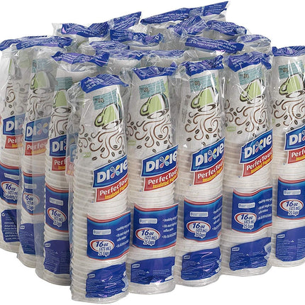 Dixie Perfectouch Insulated Paper Hot Cup, Coffee Haze Design 16 oz - 1000 Count (1000 Count)