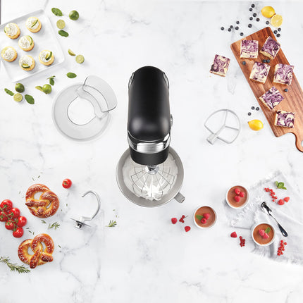 Cuisinart SMD-50CRM Precision Pro 5.5-Quart Digital Stand Mixer with 12-Speeds, 3 Preprogrammed Food Prep Settings, Mixing Bowl, Chef's Whisk, Flat Mixing Paddle, Dough Hook, and Splash Guard, Cream