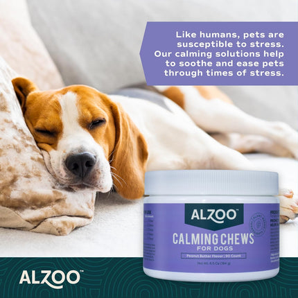 ALZOO Calming Chews, Gentle Puppy Shampoo, Indoor Training Spray and Calming Diffuser Kit Bundle for Dogs