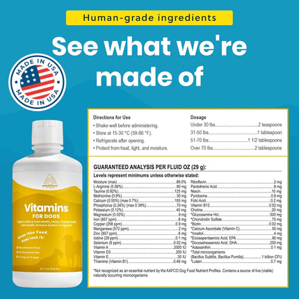 Large Dog Vitality Bundle: Liquid Glucosamine & Vitamins for Joint Health and Wellness