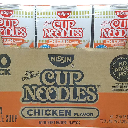 Nissin Cup Noodles, Chicken Flavor (2.25 Ounce ., 30 ct.),, 67.5 Ounce ()