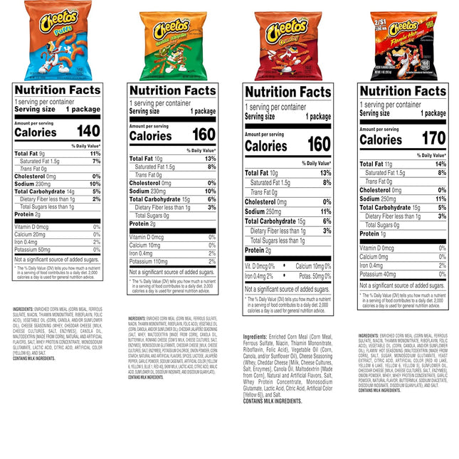 Cheetos Cheese Flavored Snacks, Variety Pack, (Pack of 40)
