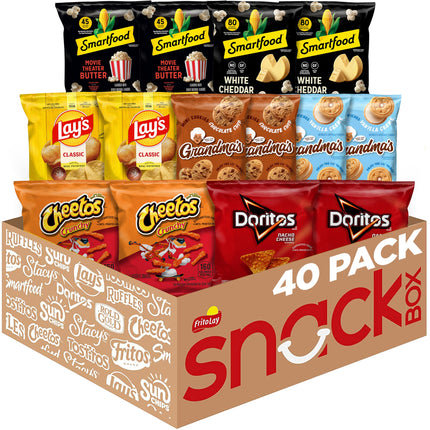 Frito-Lay Ultimate Classic Snacks Package, Variety Assortment of Chips, Cookies, Crackers, & Nuts, 0.56 ounces, (Pack of 40) (Packaging May Vary)