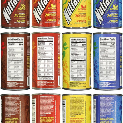 Nutrament Nutritional Drink, Meal Replacement, Energy Nutrition drink, 4 Flavor Variety Pack, 12 Ounce (Pack of 8)