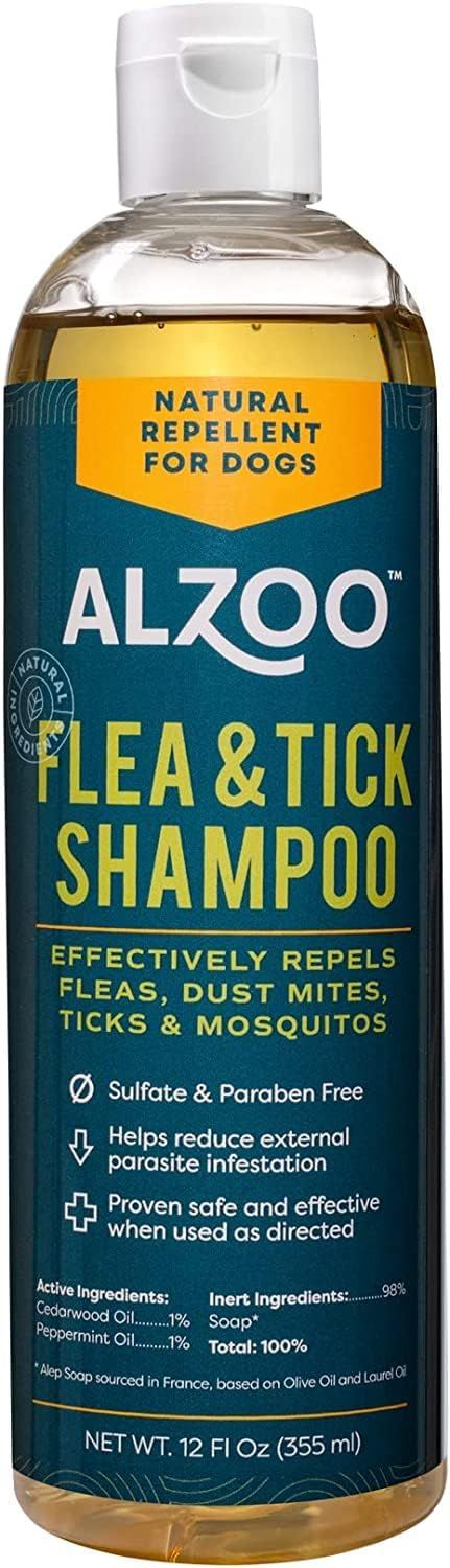 ALZOO Plant-Based Flea & Tick Shampoo for Dogs & Cats