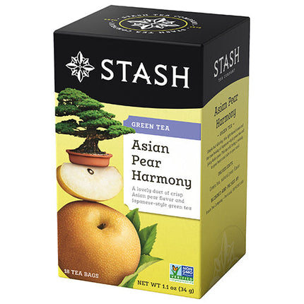 Stash Tea Asian Pear Harmony Green Tea Bags Case of 6/18 Bags