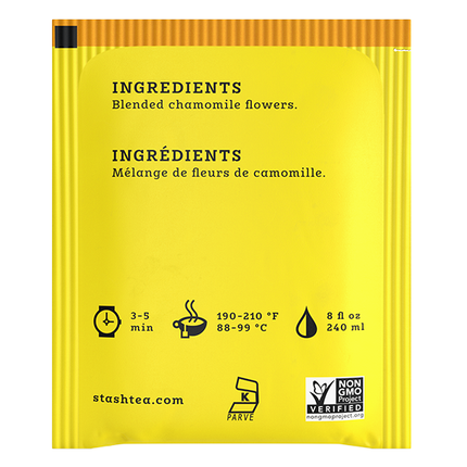 Stash Tea Soothing Chamomile Herbal Tea Bags Case of 6/20 Bags