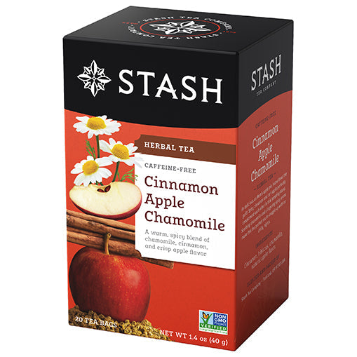 Stash Tea Cinnamon Apple Chamomile Herbal Tea Bags Case of 6/20 Bags