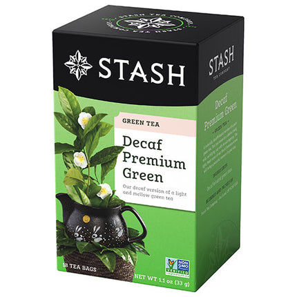 Stash Tea Premium Green Decaf Tea Bags Case of 6/18 Bags