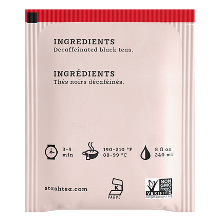 Stash Tea English Breakfast Decaf Black Tea Bags Case of 6/18 Bags