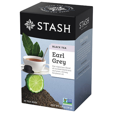Stash Tea Earl Grey Black Tea Bags Case of 6/20 Bags