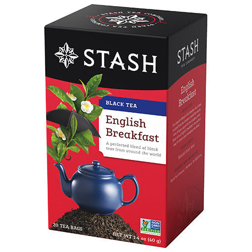 Stash Tea English Breakfast Black Tea Bags Case of 6/20 Bags