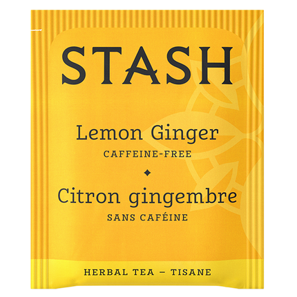 Stash Tea Lemon Ginger Vitality Herbal Tea Bags Case of 6/20 Bags