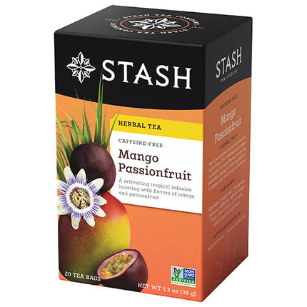 Stash Tea Mango Passionfruit Herbal Tea Bags Case of 6/20 Bags