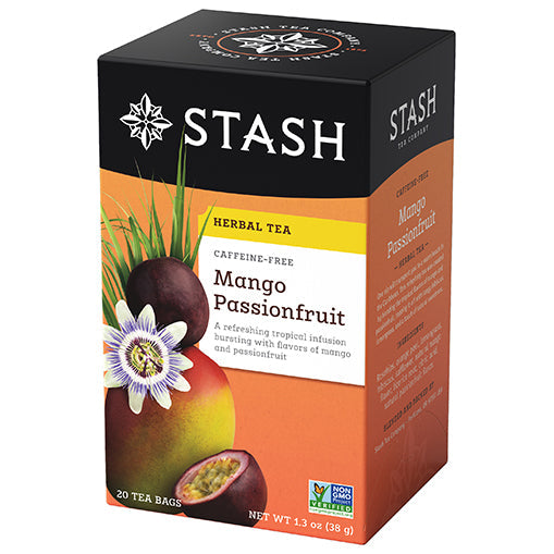 Stash Tea Mango Passionfruit Herbal Tea Bags Case of 6/20 Bags