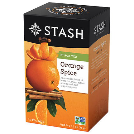 Stash Tea Orange Spice Black Tea Bags Case of 6/20 Bags