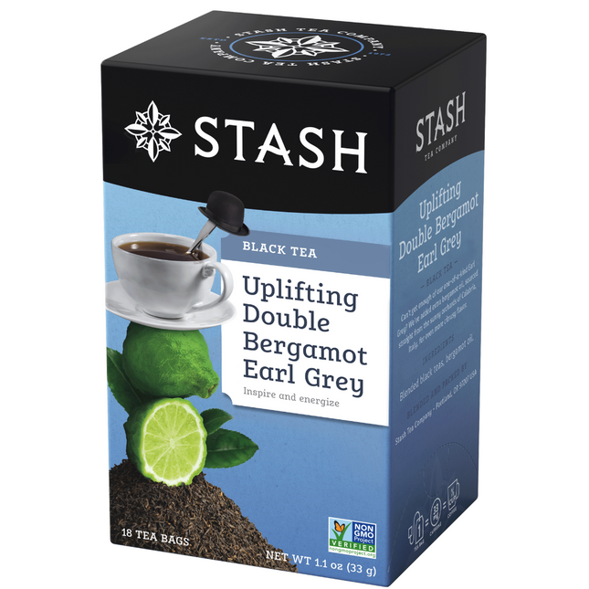Stash Tea Uplifting Double Bergamot Earl Grey Black Tea Bags Case of 6/18 Bags
