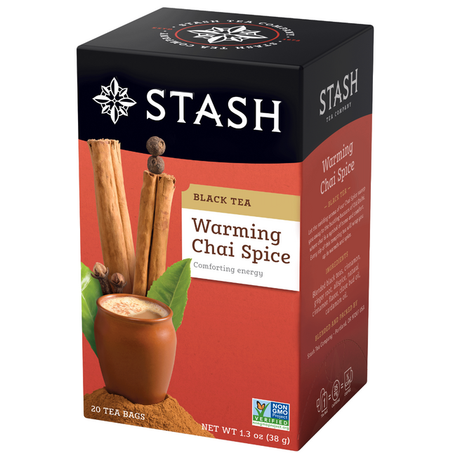 Stash Tea Warming Chai Spice Black Tea Bags Case of 6/20 Bags