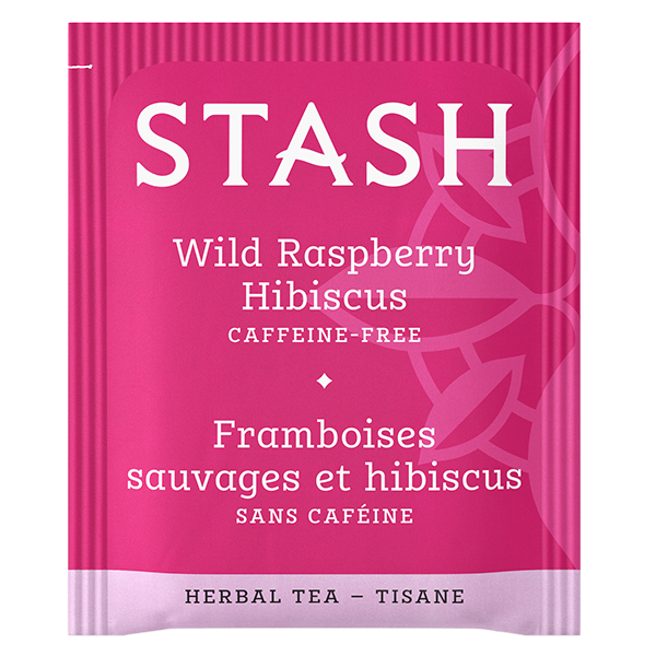 Stash Tea Wild Raspberry Hibiscus Herbal Tea Bags Case of 6/20 Bags