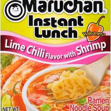 Maruchan Ramen Instant Cup Noodles 12 Count - 6 Shrimp Flavor & 6 Lime Chili Shrimp Flavor Lunch / Dinner Variety, 2 Flavors