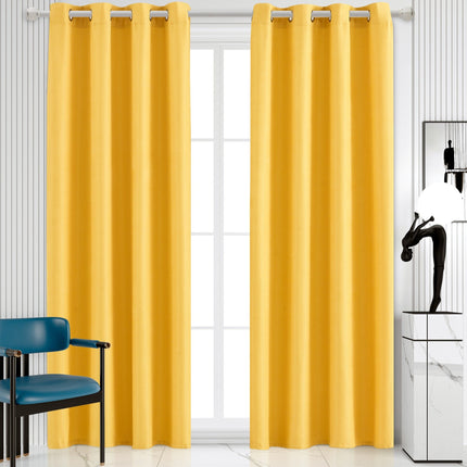 Blackout Room Darkening window Curtains, Solid Grommet Noise Reduction Drapes, 2 Panels, 54 x 84 inch