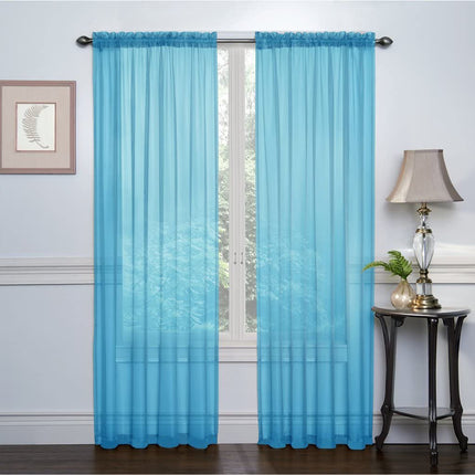 Ruthy's Textile 2-Pack Window Curtain Sheer Panels Total Width 108"x84" (Red)