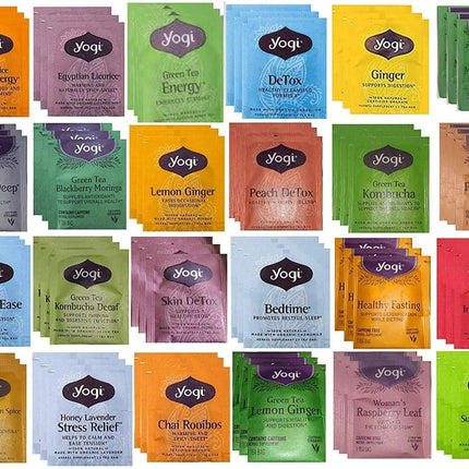 Tea Bags Sampler Assortment Box 36 Count - Different Flavors Perfect Variety for office, party, Morning, Afternoon Or night Organic Tea Bags