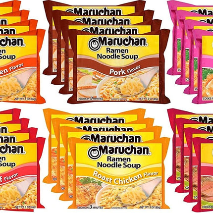 Maruchan Ramen Noodle Soup Variety Mix - 6 Flavors, 24-3 ounce packs