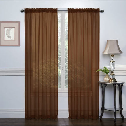 Ruthy's Textile 2-Pack Window Curtain Sheer Panels Total Width 108"x84" (Red)