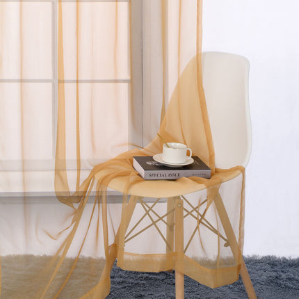 Ruthy's Textile 2-Pack Window Curtain Sheer Panels Total Width 108"x84" (Red)