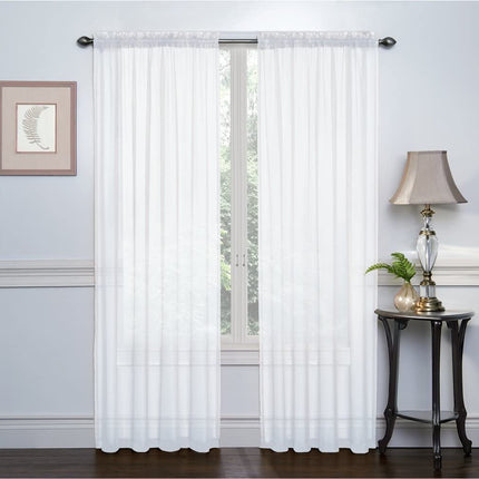 Ruthy's Textile 2-Pack Window Curtain Sheer Panels Total Width 108"x84" (Red)