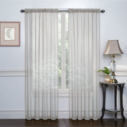 Ruthy's Textile 2-Pack Window Curtain Sheer Panels Total Width 108"x84" (Red)