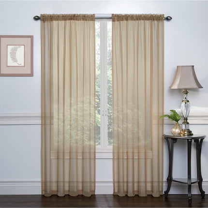 Ruthy's Textile 2-Pack Window Curtain Sheer Panels Total Width 108"x84" (Red)