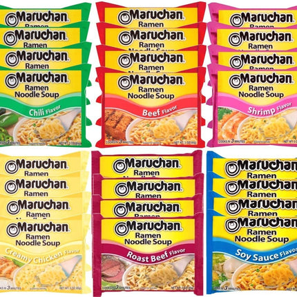 Maruchan Ramen Instant Noodle Soup Variety Mix 24 Packs, 6 Flavors - 3oz each